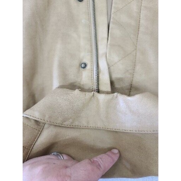 Christopher & Banks Women XL Vegan Faux Leather Tan Brown Sand Color Vest Pocket - Picture 7 of 7